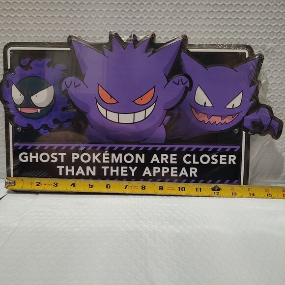 Pokemon Gastly Haunter & Gengar Metal Tin Sign Official Nintendo Ghost Display - Picture 3 of 3